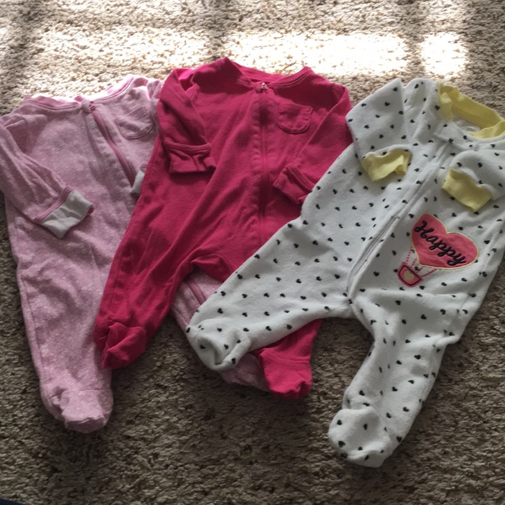 3 footie pajamas, 0-3 month